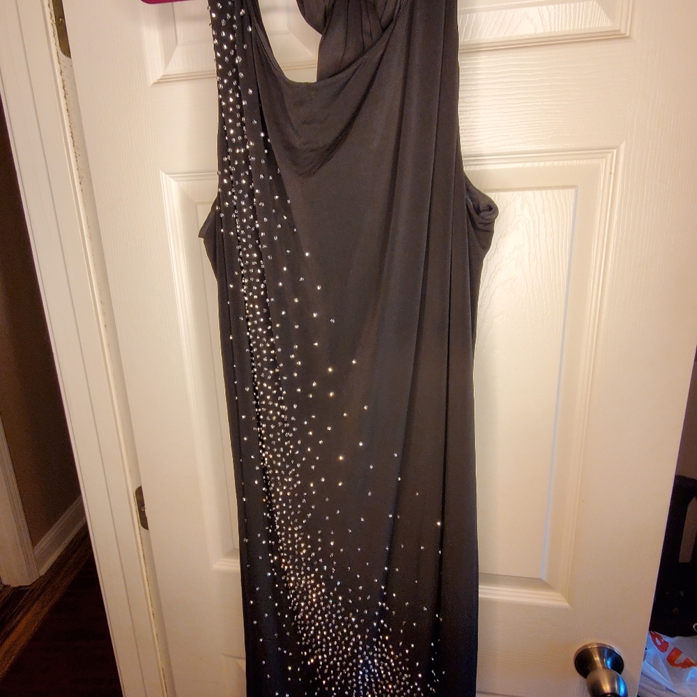 Black Cocktail Dress with Rhinestones